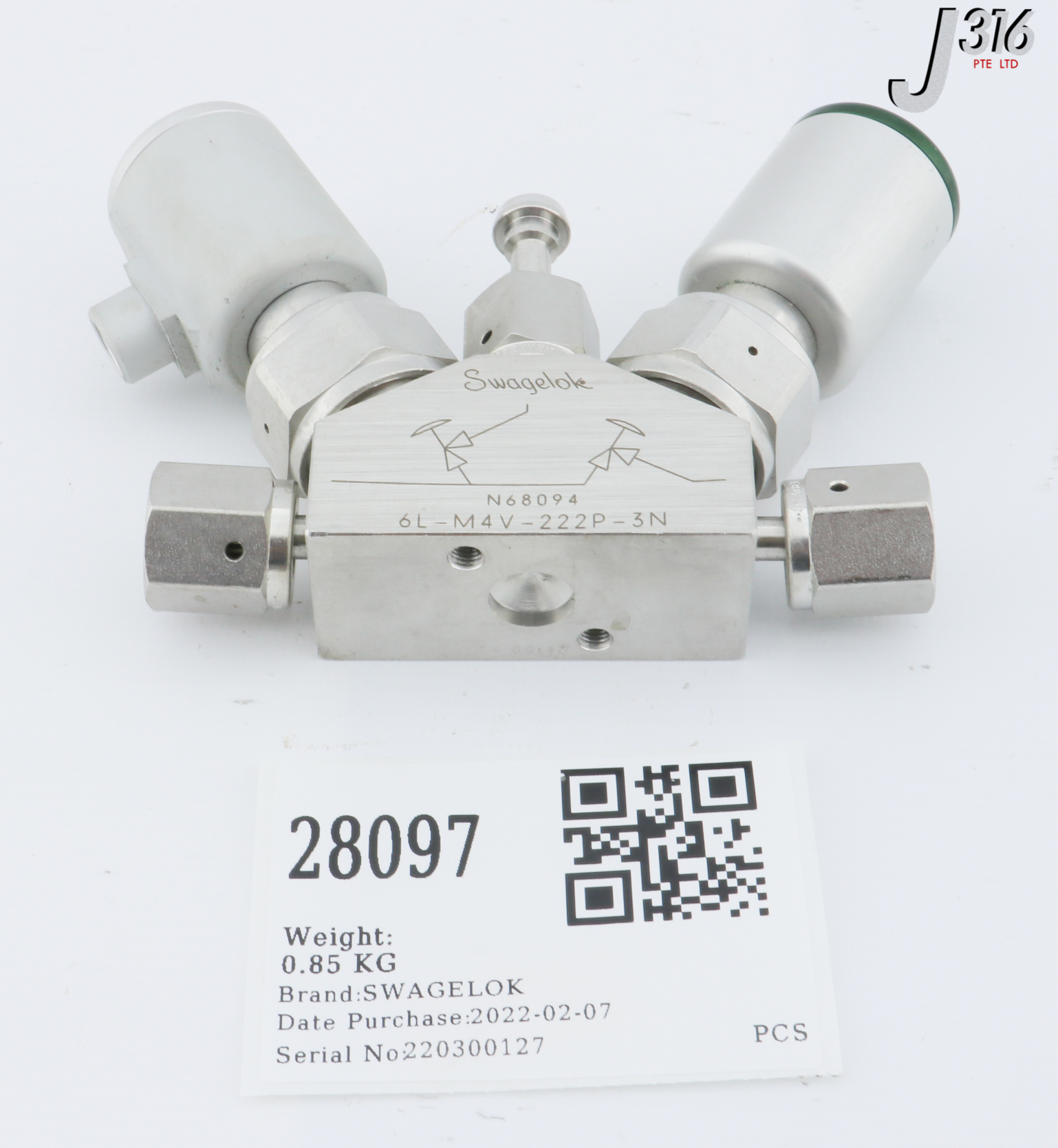テーブル 28097 SWAGELOK BELLOWS SEALED DIAPHRAGM VALVE 6L-M4V-222P-3N | eBay